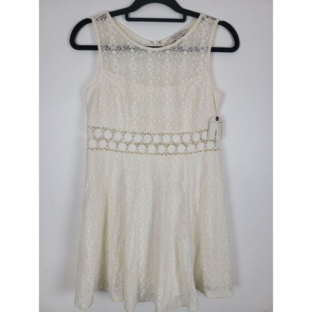 Adam Levine Mini Dress M Womens Sleeveless White Cottage Core Minimalist NWT